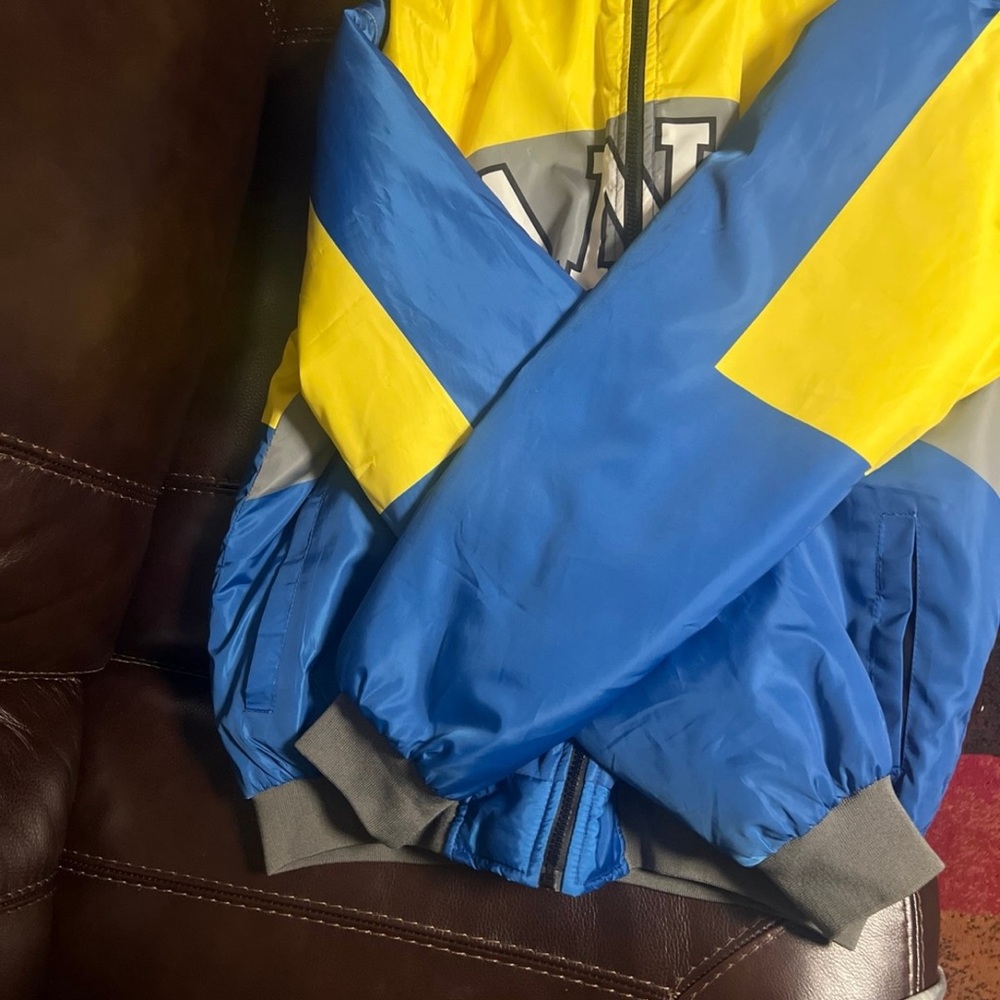 Nostalgia Blue and Yellow Bomber Jacket never worn